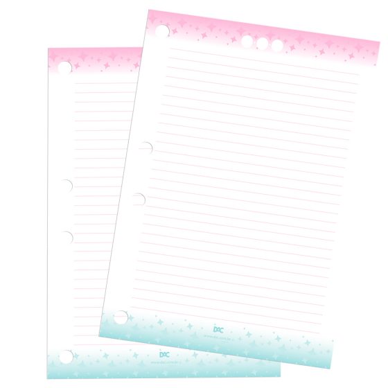 Refil de folhas para fichário colegial DAC Verde e Rosa - 1843RE