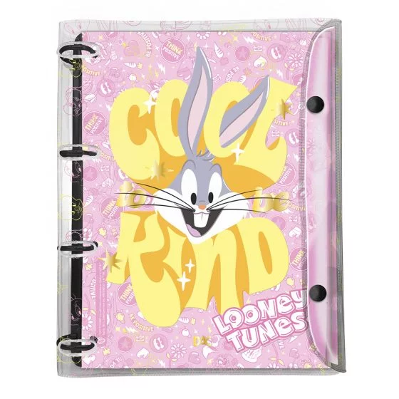 Fichário Univeristário DAC PVC Cristal - Capa que vira poster - Looney Tunes - 4579