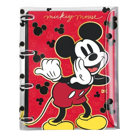 Fichário Universitário em PVC Cristal DAC - com 144 Folhas decoradas - Disney Mickey - 4584