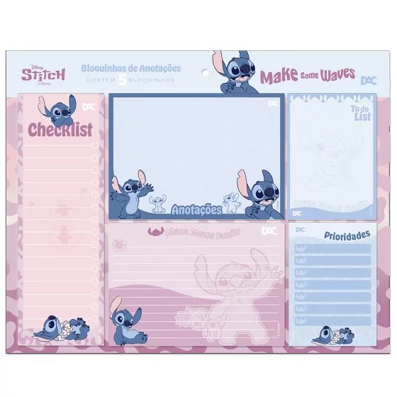Blocos destacáveis DAC - Kit com 5 blocos - Disney Stitch - 4663