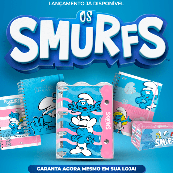 Nova Coleção Licenciada DAC: Os Smurfs – Papelaria Fofa, Criativa e nostálgica.