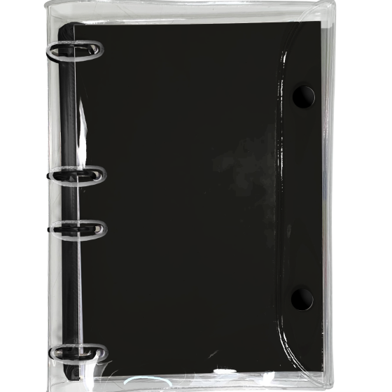 Fichário Colegial PVC Cristal All Black - 2673PR